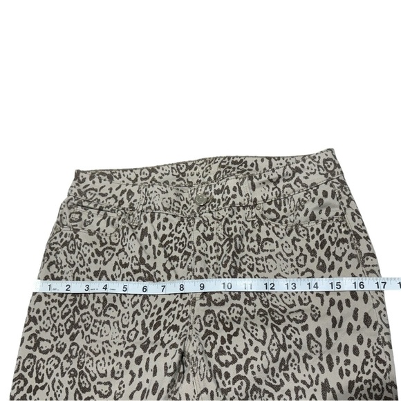 White House Black Market Women's Leopard Print Mid Rise Skinny Crop Jeans Size 4 - Picture 4 of 10